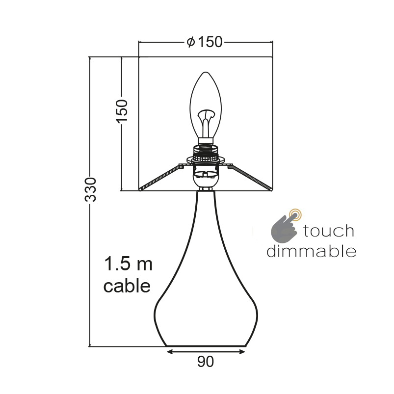 Πορτατίφ Αφής με Dimmer Aca Bellatris Ks1178T1Pg Brass Pink Φωτιστικά Επιτραπέζια Spitishop