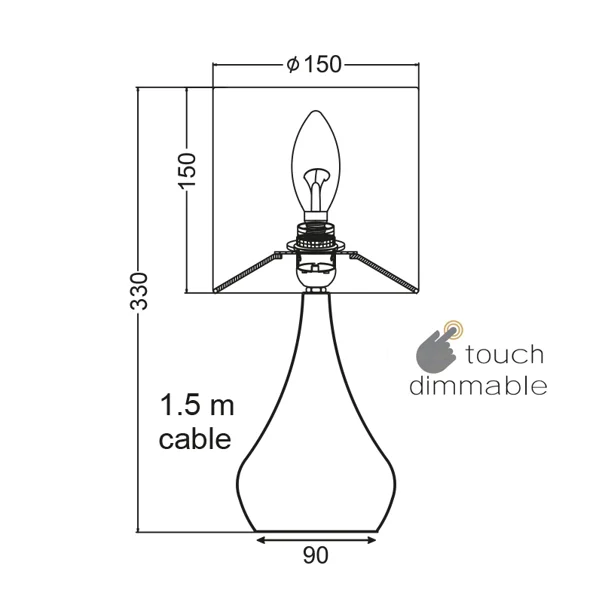 Πορτατίφ Αφής Με Dimmer Aca Bellatris KS1178T1PG Brass/Pink