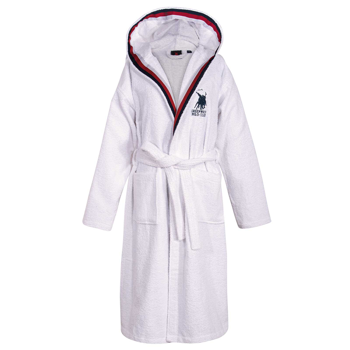 Μπουρνούζι Greenwich Polo Club Essential 3062 White Λευκά Είδη Μπάνιου Μπουρνούζια Ανδρικά Spitishop
