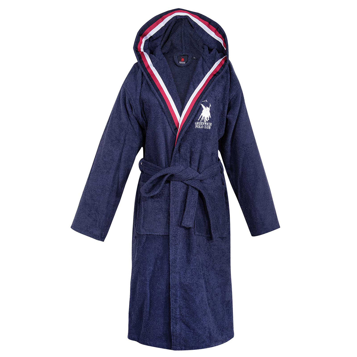 Μπουρνούζι Greenwich Polo Club Essential Navy 3063 Λευκά Είδη Μπάνιου Μπουρνούζια Ανδρικά Spitishop