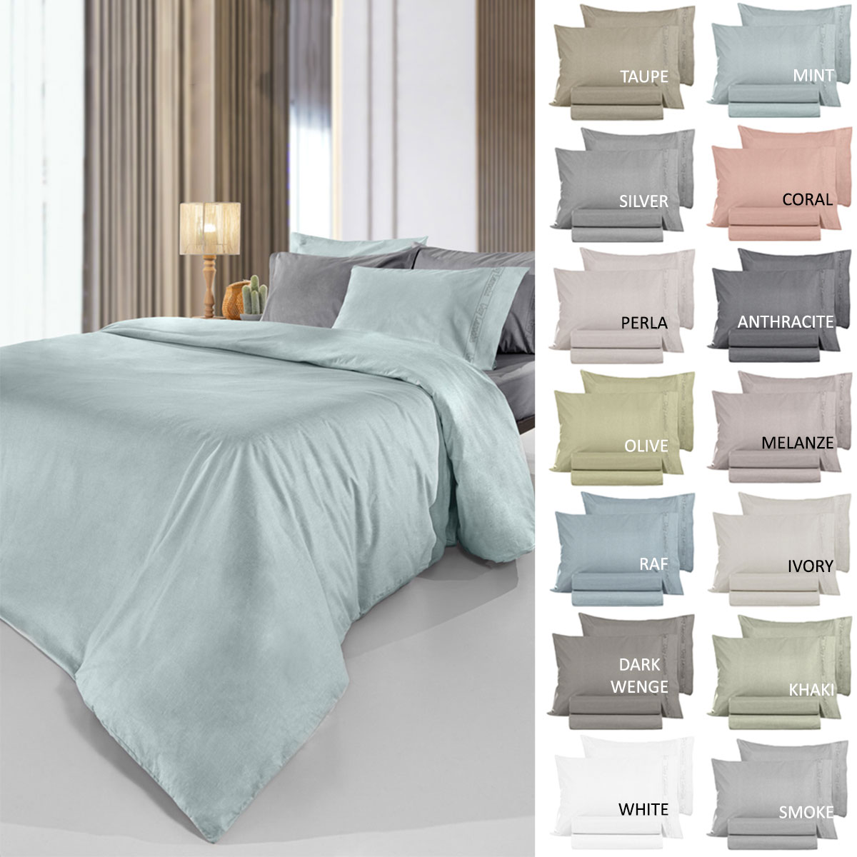 Παπλωματοθήκη King Size (255x245) Guy Laroche Color Plus Olive