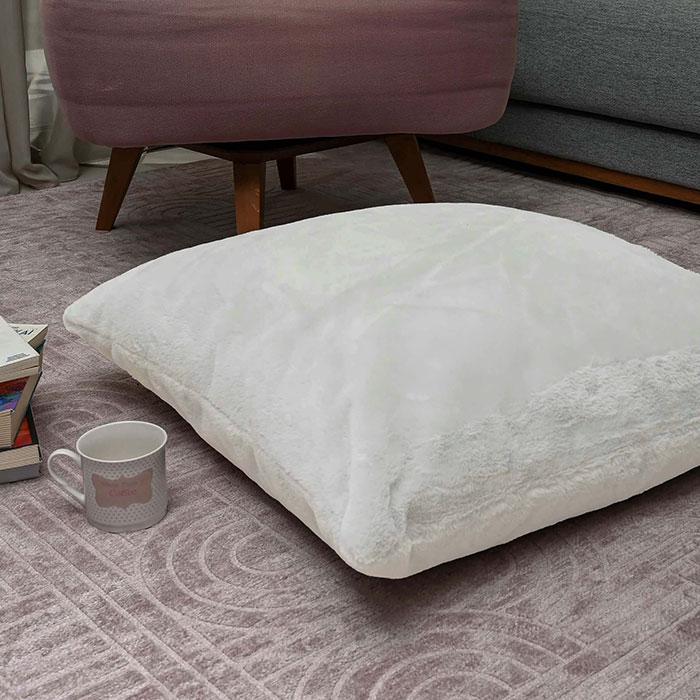 Διακοσμητικό Μαξιλάρι Γούνινο (70X70) Pol Rugs Mats Rabbit Cream Λευκά Είδη Σαλονιού Μαξιλάρια Διακοσμητικά Τετράγωνα Spitishop