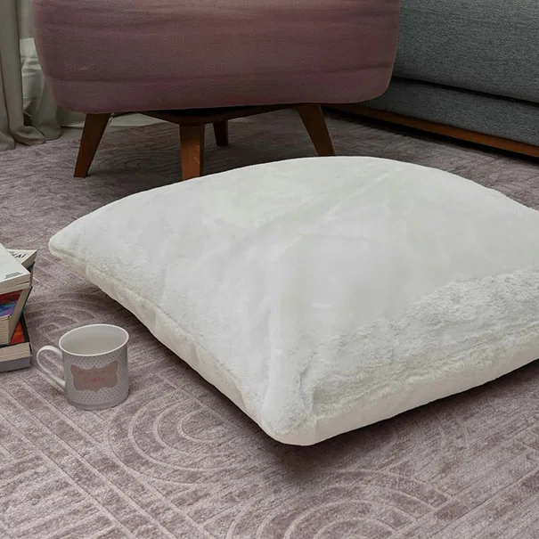 Διακοσμητικό Μαξιλάρι Γούνινο (70x70) Pol Rugs & Mats Rabbit Cream
