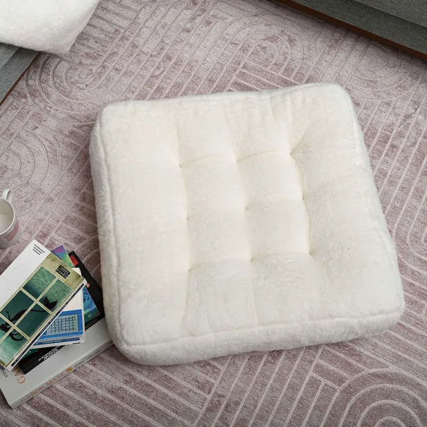 Γούνινη Μαξιλάρα Δαπέδου (50x50x12) Pol Rugs & Mats Rabbit Cream