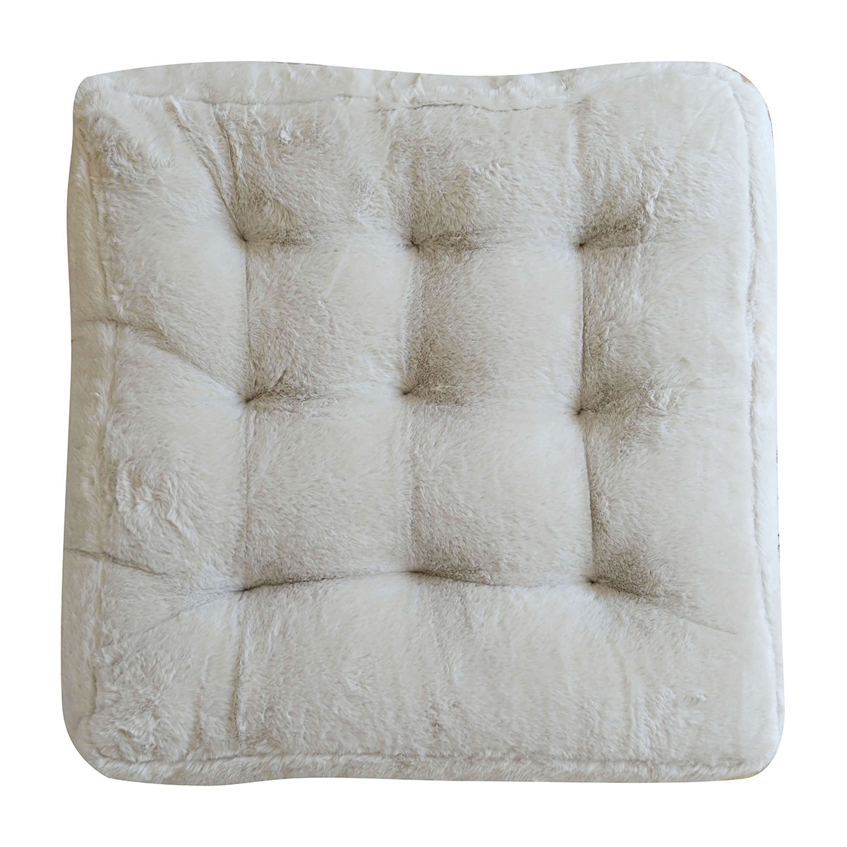 Γούνινη Μαξιλάρα Δαπέδου (50x50x12) Pol Rugs & Mats Rabbit Ivory