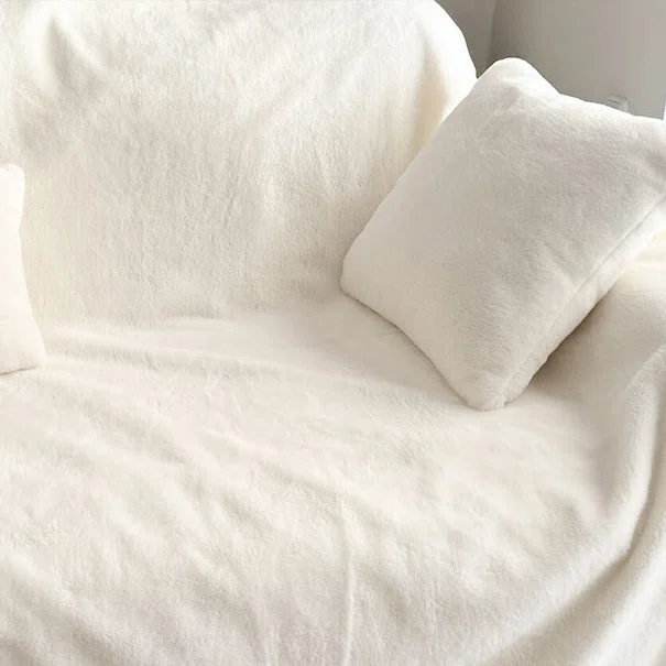 Ριχτάρι Καναπέ Διθέσιου Γούνινο (160x240) Pol Rugs & Mats Rabbit Cream