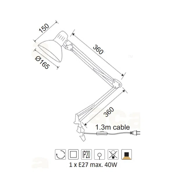 Πορτατίφ Με Σφιγκτήρα Aca Penna SF606BB Black