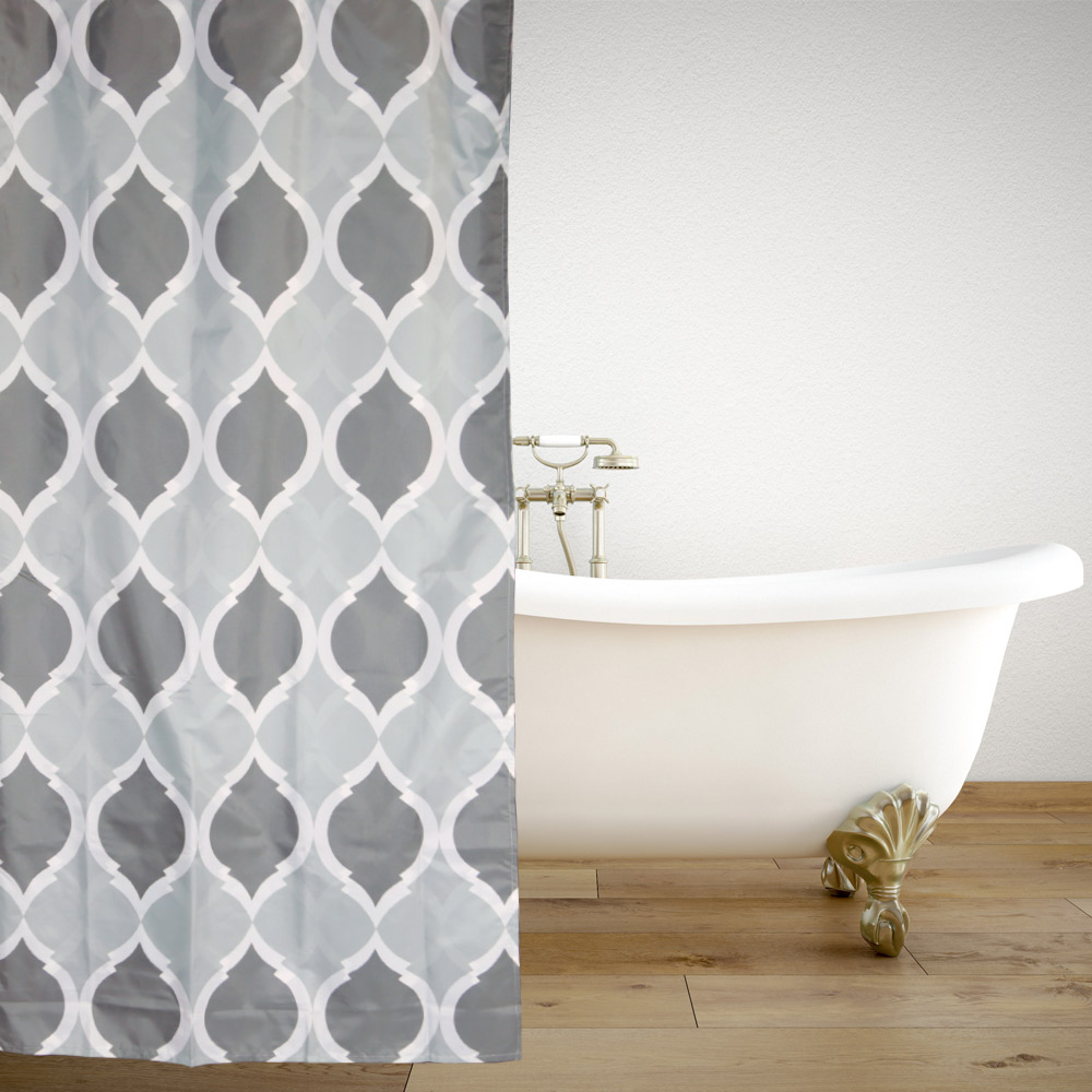 Κουρτίνα Μπάνιου (180x180) Με Κρίκους San Lorentzo Rustic Grey