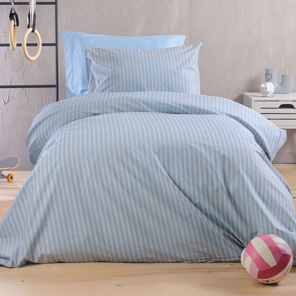 Παπλωματοθήκη Μονή (Σετ 160x250) Rythmos Diva Polene Blue