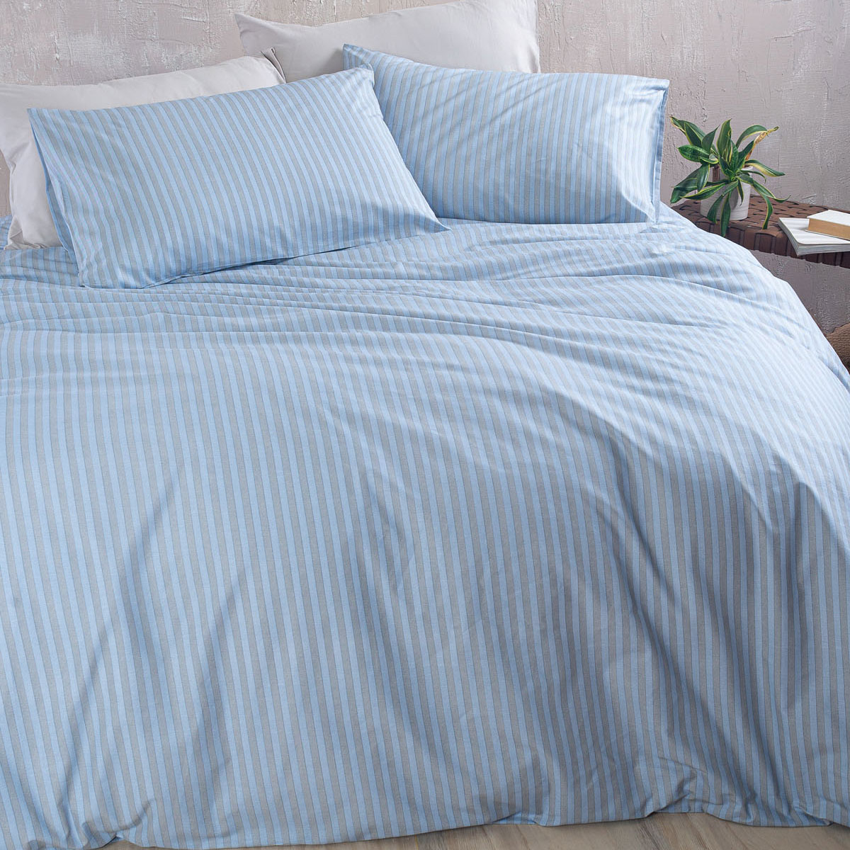 Παπλωματοθήκη Υπέρδιπλη (Σετ 225x250) Rythmos Diva Polene Blue