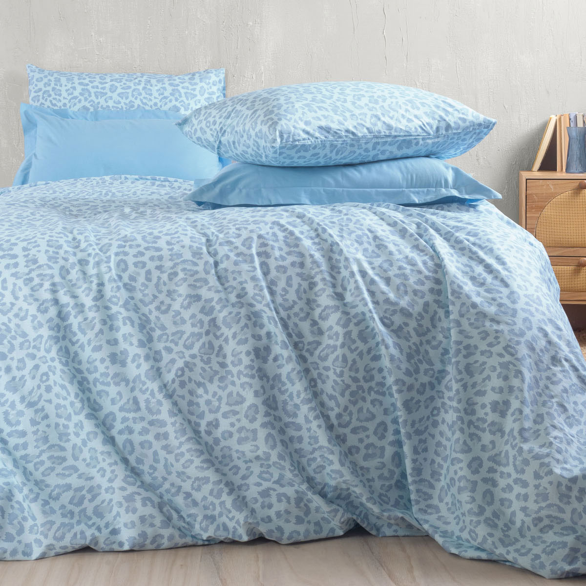 Πάπλωμα Υπέρδιπλο (Σετ 220X240) Rythmos Nova Nala Blue Λευκά Είδη Κρεβατοκάμαρας Παπλώματα με Σχέδιο Υπέρδιπλα Διπλά Spitishop
