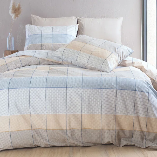 Παπλωματοθήκη Μονή (Σετ 160x250) Rythmos Next Colette Grey/Blue
