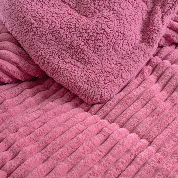 Γούνινο Κουβερτοπάπλωμα Μονό (160x220) Rythmos Butter Pink