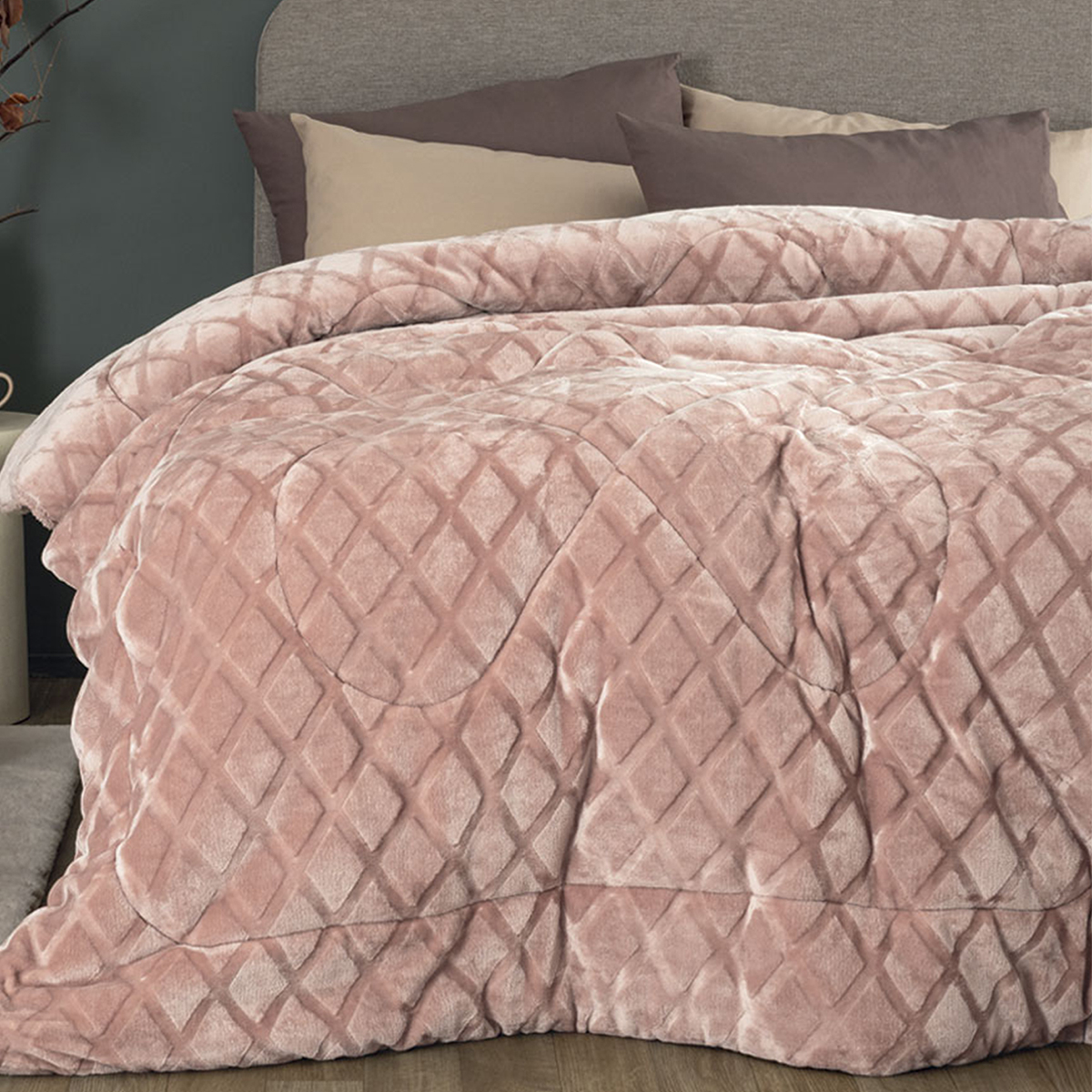 Κουβερτοπάπλωμα Υπέρδιπλο (220x240) Palamaiki Nadine/5 Pink