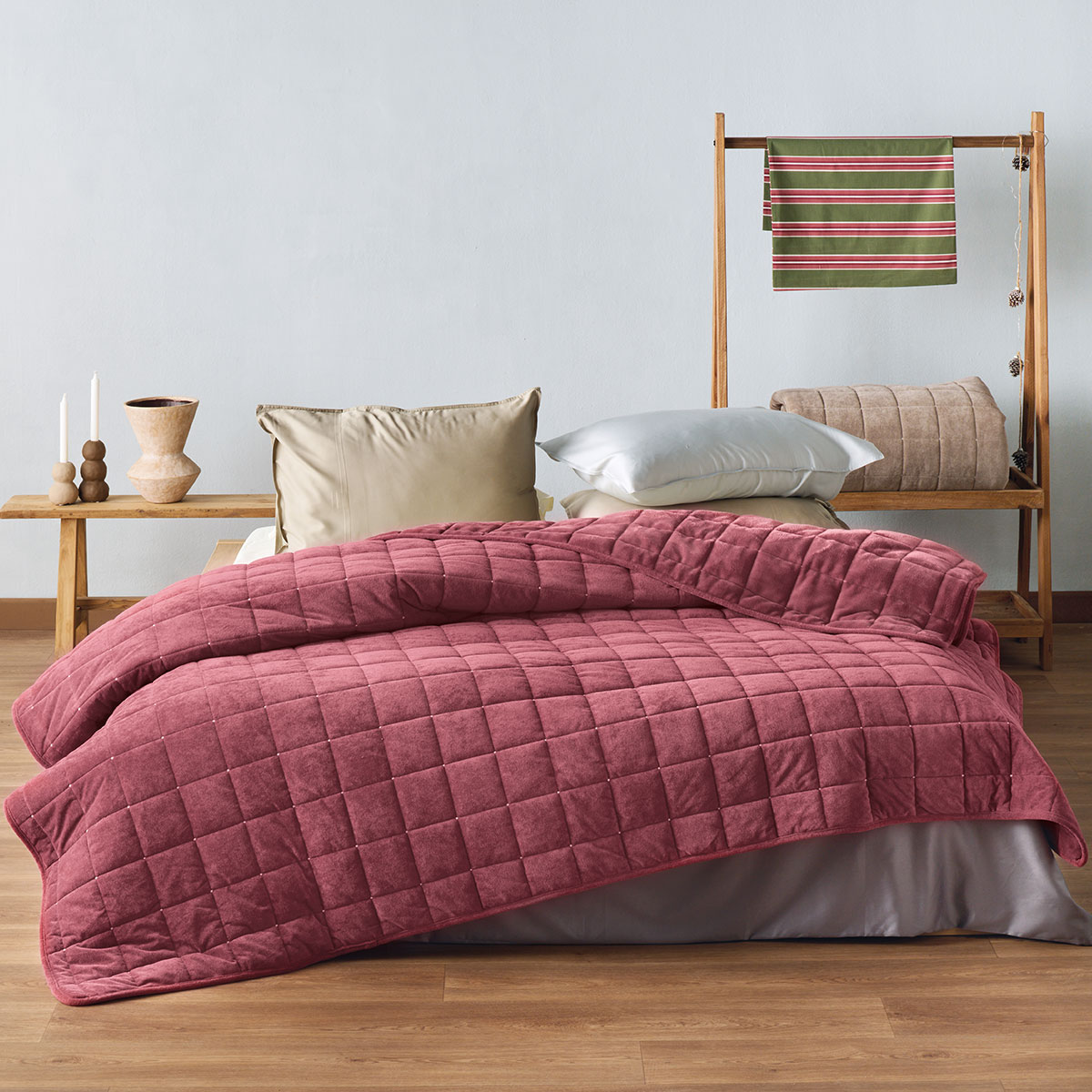 Λεπτό Πάπλωμα Βελουτέ Μονό (160x220) Kentia Stylish Sutton 05 Bordo