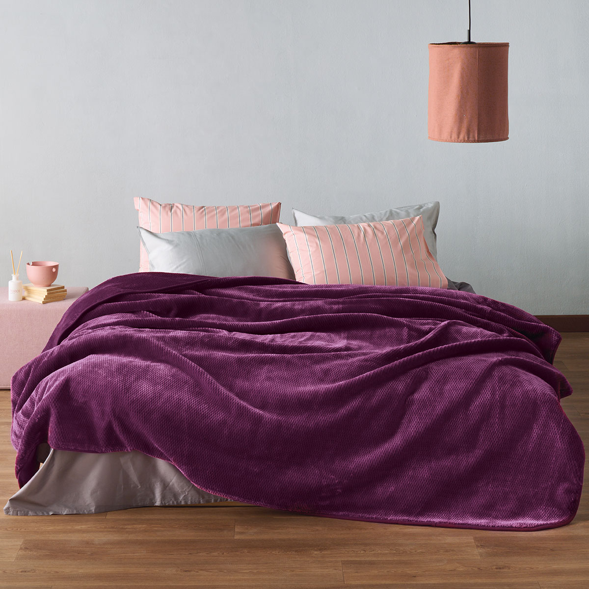 Κουβέρτα Βελουτέ Ημίδιπλη (180x220) Kentia Loft Bella 05 Purple AW2026