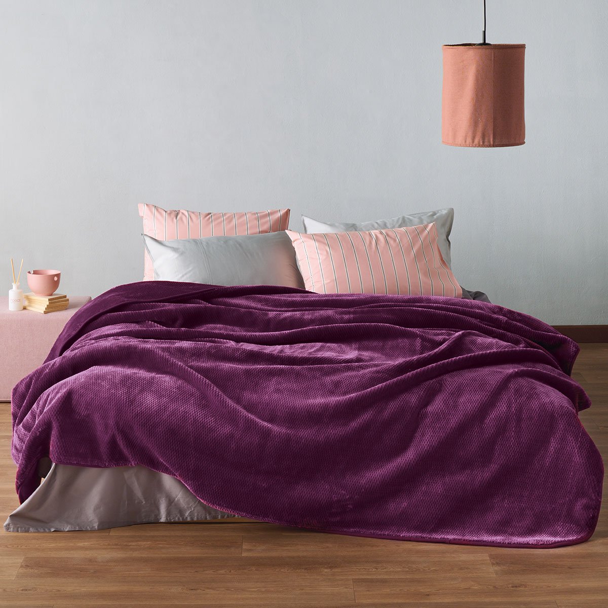 Κουβέρτα Βελουτέ King Size (240x260) Kentia Loft Bella 05 Purple AW2026