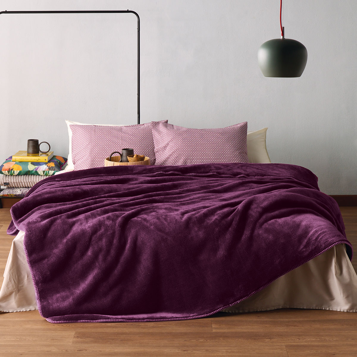 Κουβέρτα Βελουτέ Υπέρδιπλη (220x240) Kentia Loft Monaco 05 Purple