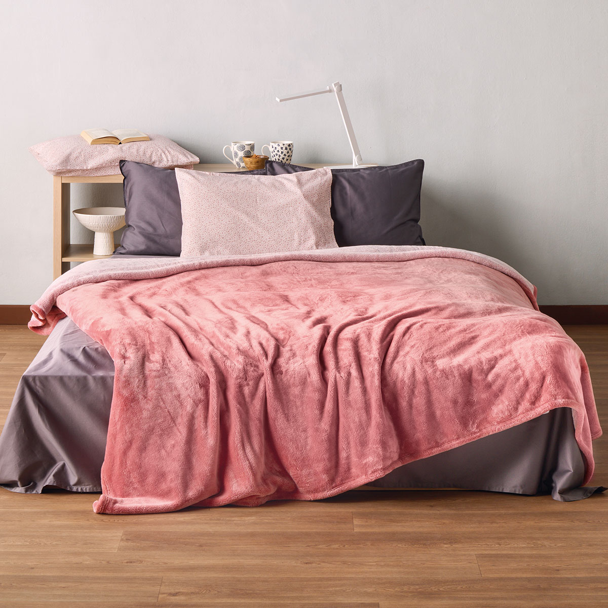 Κουβέρτα Βελουτέ Μονή (160x220) Kentia Loft Yolanda 14 Pink