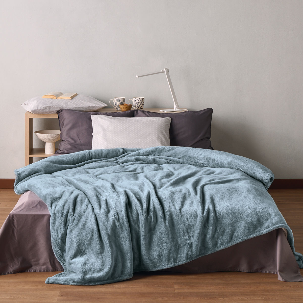 Κουβέρτα Βελουτέ Μονή (160x220) Kentia Loft Yolanda 19 Ciel