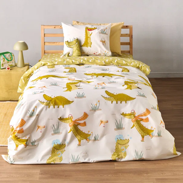 Παπλωματοθήκη Μονή (Σετ 165x245) 2 Όψεων Kentia Kids Cocordilo