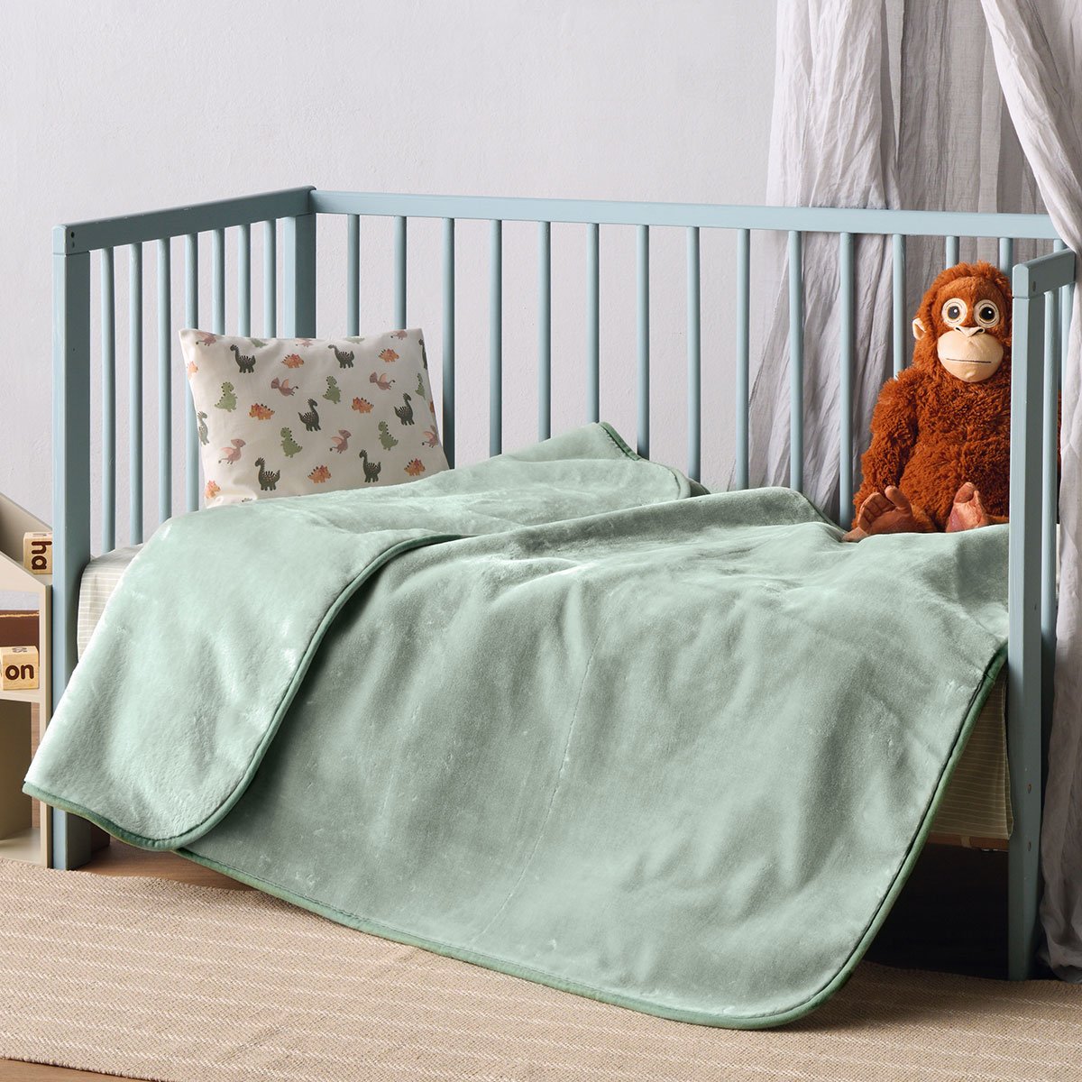 Κουβέρτα Βελουτέ Αγκαλιάς (80X100) Kentia Baby Notte 2310 Green Βρεφικά Προίκα Μωρού Κουβέρτες Βρεφικές Spitishop