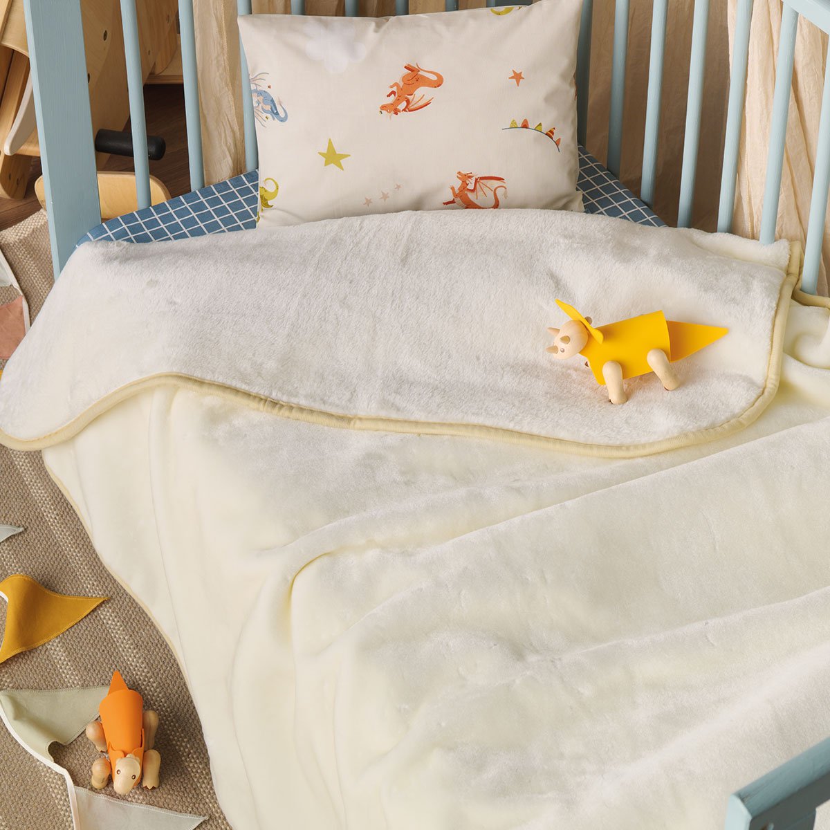 Κουβέρτα Βελουτέ Αγκαλιάς (80X100) Kentia Baby Notte 00 Ecru Βρεφικά Προίκα Μωρού Κουβέρτες Βρεφικές Spitishop