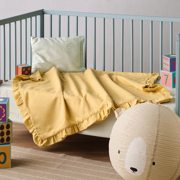 Κουβέρτα Μουσελίνα Αγκαλιάς (65x100) 2 Όψεων Kentia Baby YN 25 Yellow - White