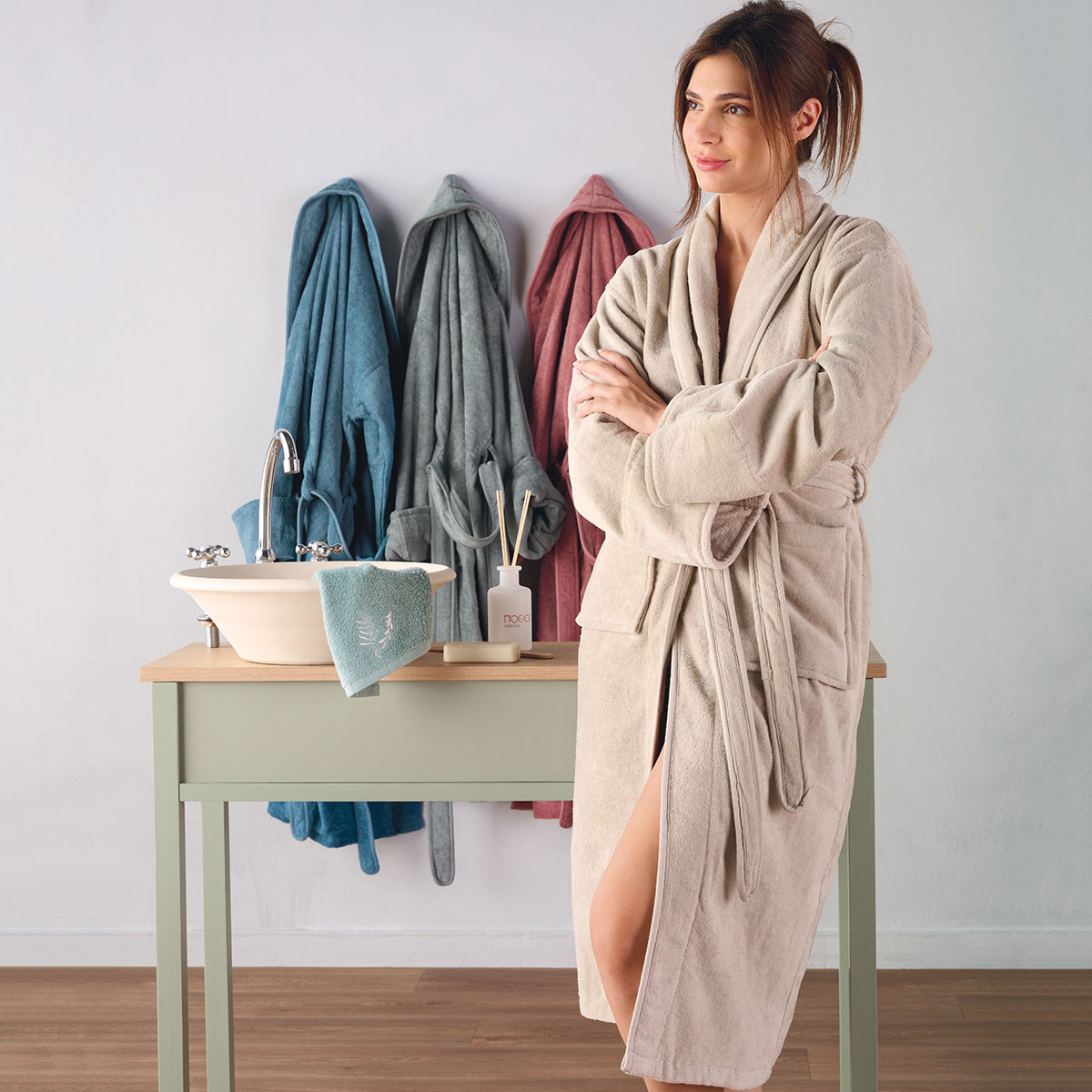Μπουρνούζι Kentia Loft Miracle 01 Λευκά Είδη Μπάνιου Μπουρνούζια Ανδρικά Spitishop