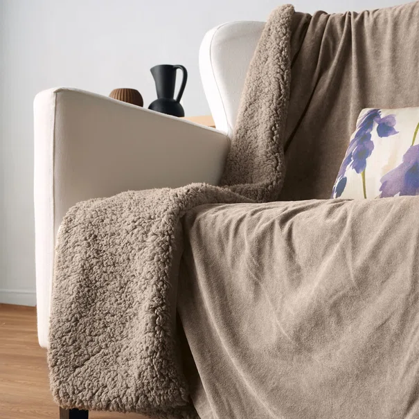 Κουβέρτα Καναπέ Βελουτέ (130x170) Kentia Stylish Sutton 26 Beige