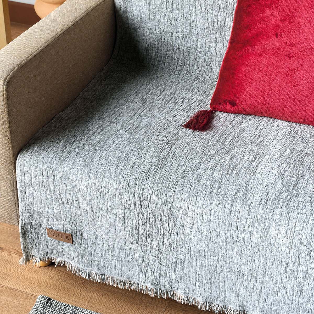 Ριχτάρι Καναπέ Διθέσιου (180X250) Kentia Stylish Joplin 22 Grey Λευκά Είδη Σαλονιού Ριχτάρια Spitishop