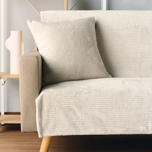 Ριχτάρι Καναπέ Διθέσιου Fleece (180x250) Kentia Versus Sydney 12 Ecru