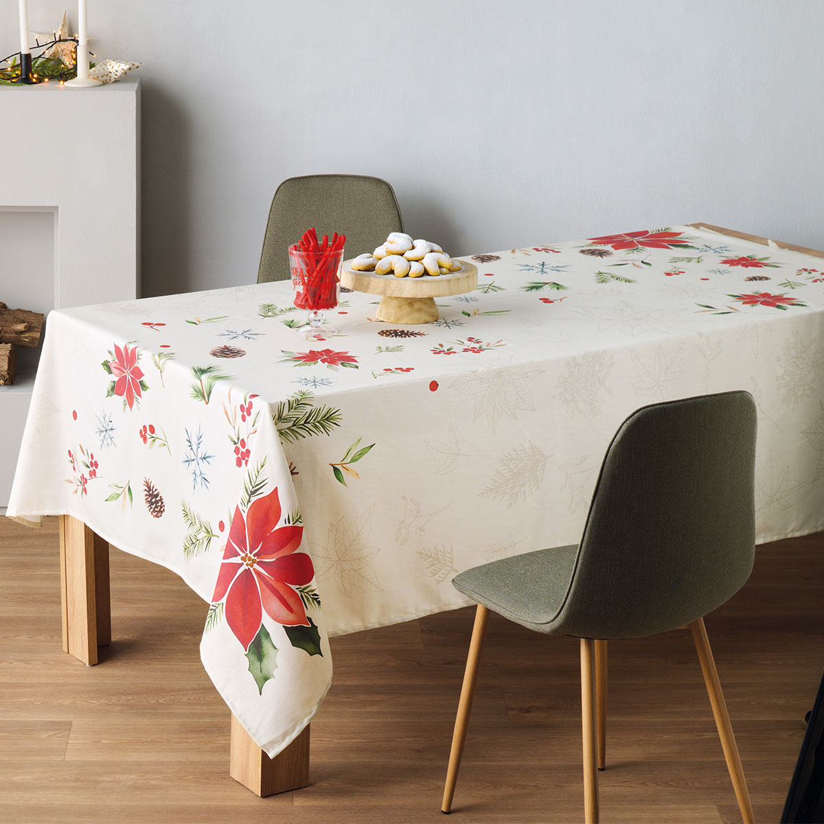 Χριστουγεννιάτικο Τραπεζομάντηλο (160x230) Kentia Loft Snow 254