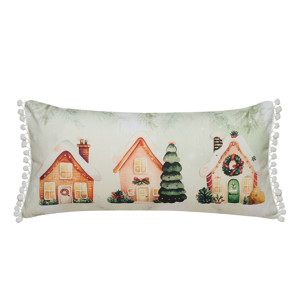 Χριστουγεννιάτικο Μαξιλάρι 2 Όψεων (30X60) Kentia Loft Snow 256 Χριστουγεννιάτικα Λευκά Είδη Spitishop