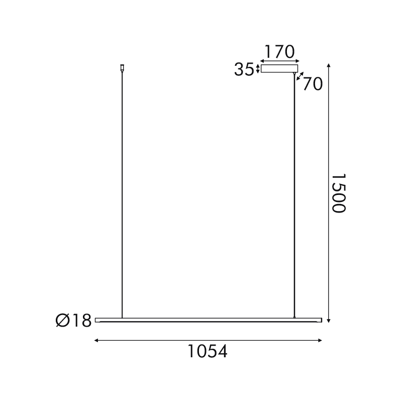 Φωτιστικό Οροφής Μονόφωτο Led Dimmable Aca Avenue Zm16Ledp105Bk Matt Black Φωτιστικά Κρεμαστά Spitishop