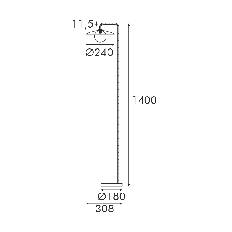 Φωτιστικό Δαπέδου Aca Fleria Hm235F1 White Gold Φωτιστικά Μεταλλικά Spitishop