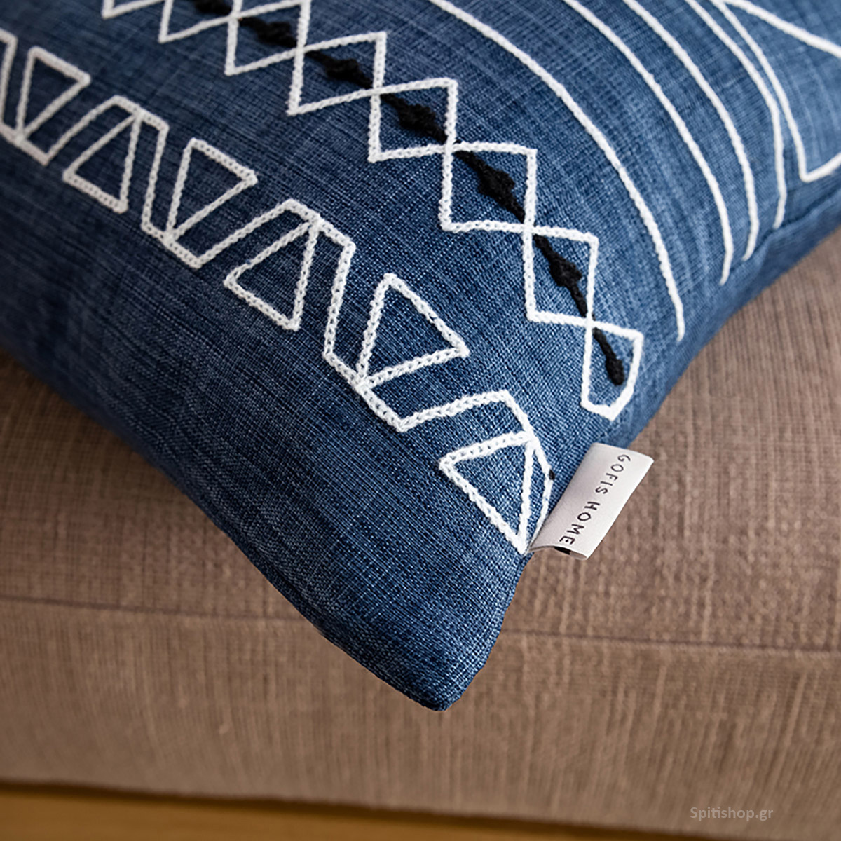 Διακοσμητική Μαξιλαροθήκη (43x43) Gofis Home Edna Blue Jean 162/01
