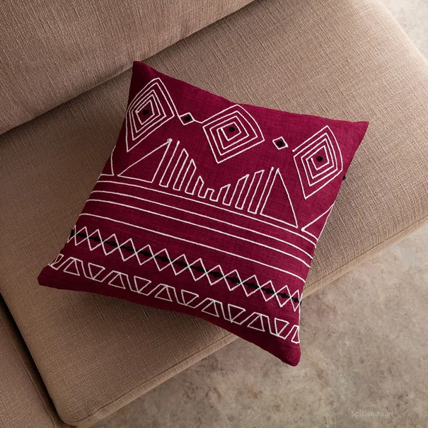 Διακοσμητική Μαξιλαροθήκη (43x43) Gofis Home Edna Red Leather 162/02