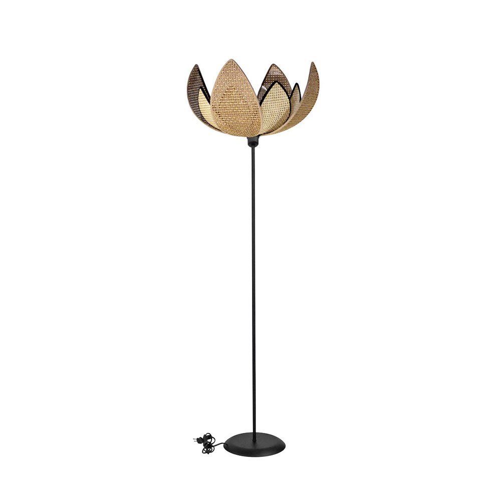 Φωτιστικό Δαπέδου Heronia HFLB-70 31-1394 Black/Rattan