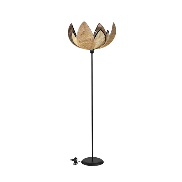 Φωτιστικό Δαπέδου Heronia HFLB-70 31-1394 Black/Rattan