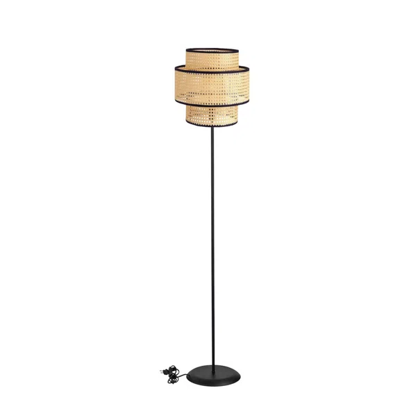Φωτιστικό Δαπέδου Heronia Vienna 31-1391 Black/Rattan