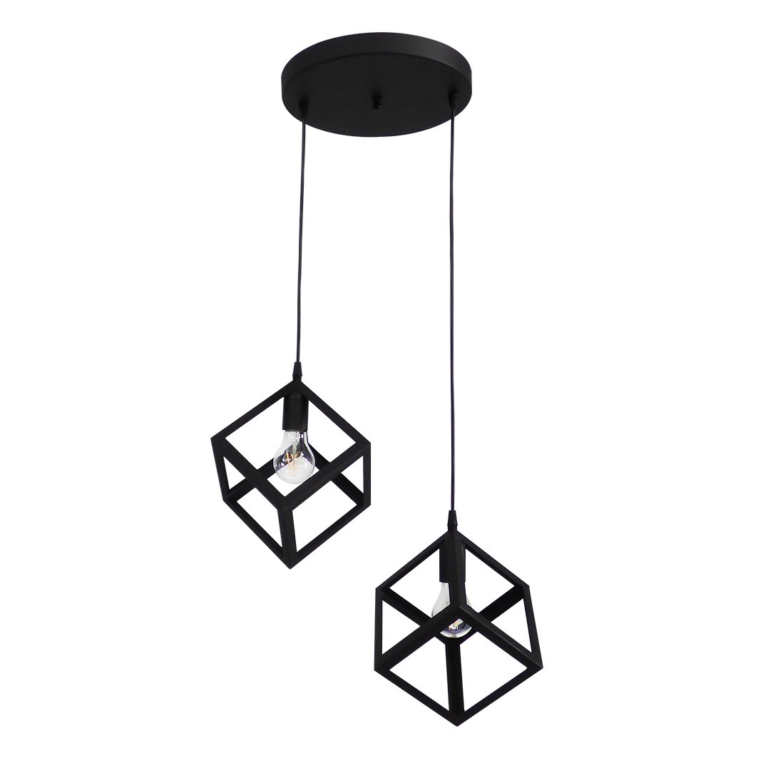 Φωτιστικό Οροφής Δίφωτο Heronia Kyvos 35-0103 Black Plastic