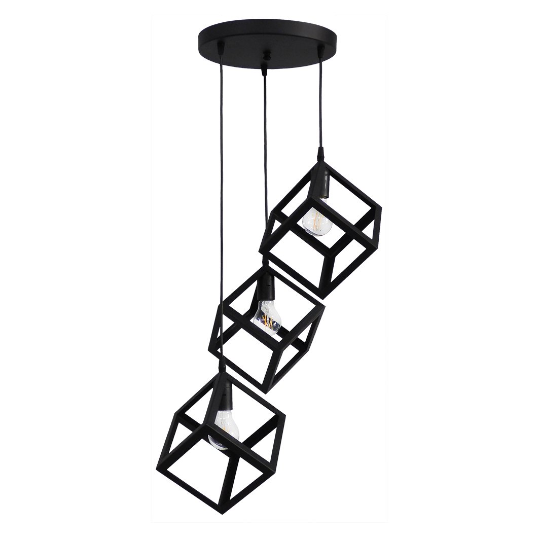 Φωτιστικό Οροφής Τρίφωτο Heronia Kyvos 35-0104 Black Plastic