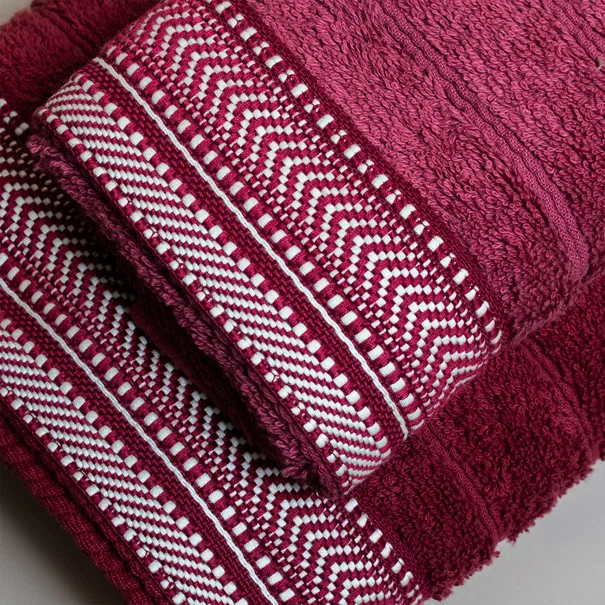 Πετσέτα Προσώπου (50x100) White Fabric Amly Bordeaux 600gsm