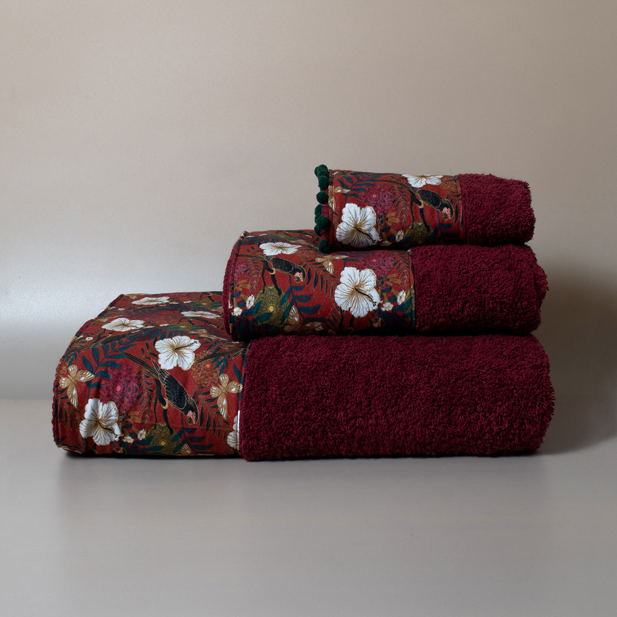 Πετσέτα Σώματος (80x150) White Fabric Forest Bordeaux 600gsm