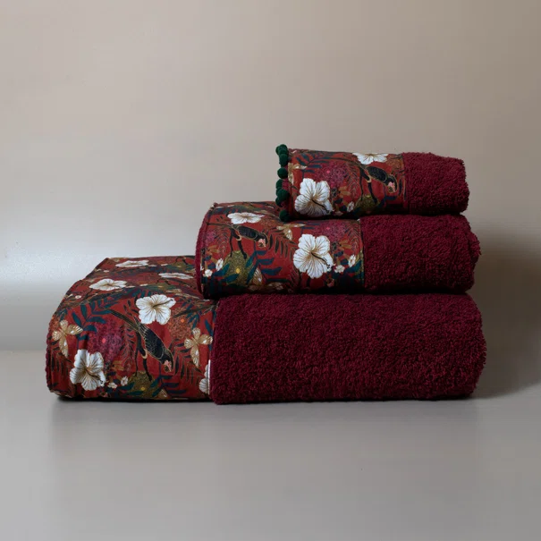 Πετσέτα Σώματος (80x150) White Fabric Forest Bordeaux 600gsm