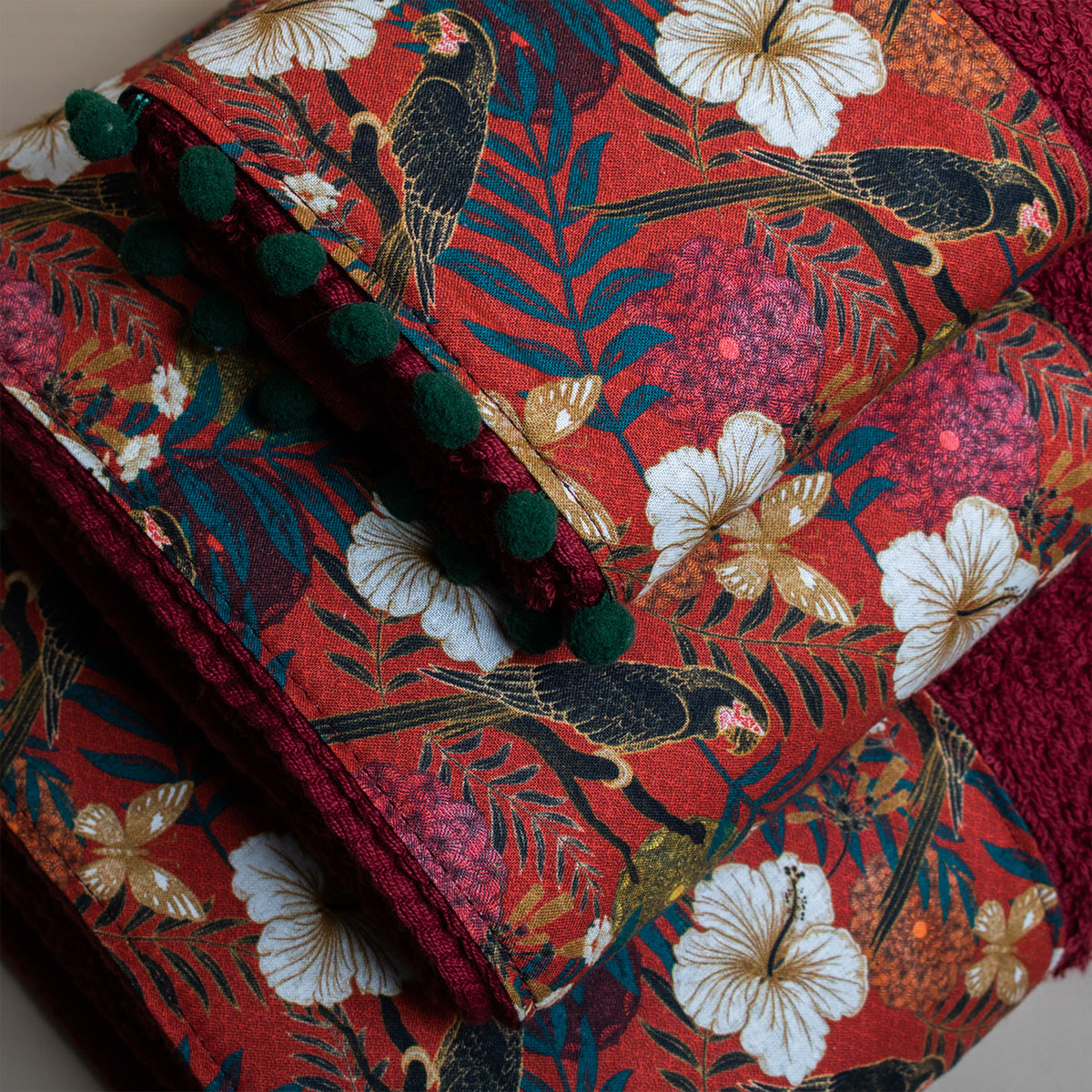 Πετσέτες Μπάνιου (Σετ 3Τμχ) White Fabric Forest Bordeaux 600Gsm Λευκά Είδη Σετ Spitishop