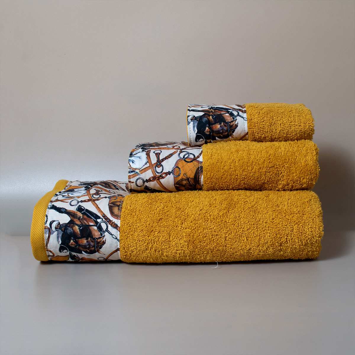 Πετσέτα Σώματος (80x150) White Fabric Horsie Yellow 600gsm
