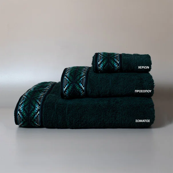 Πετσέτα Χεριών (30x50) White Fabric Kella Green 600gsm