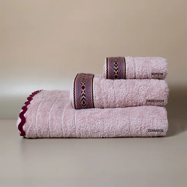 Πετσέτα Χεριών (30x50) White Fabric Lima Pink 600gsm